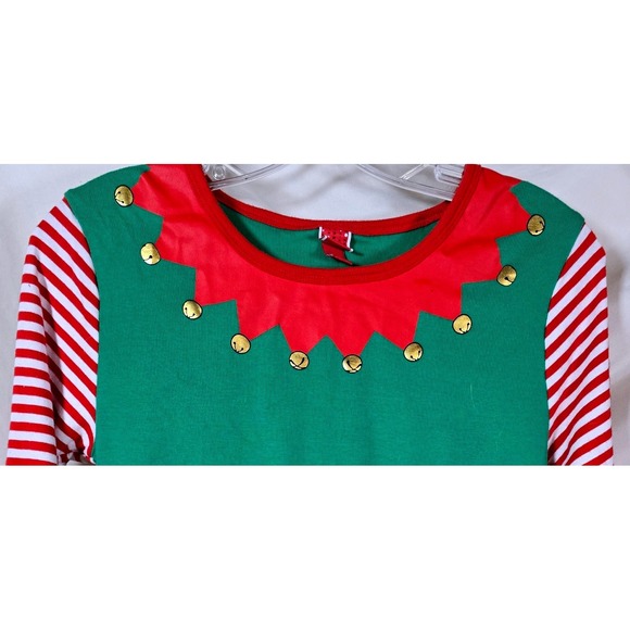 Red Elf Pajama 2 pc. Set Long Sleeve Shirt Pants Christmas Medium UNISEX Target - Picture 2 of 10